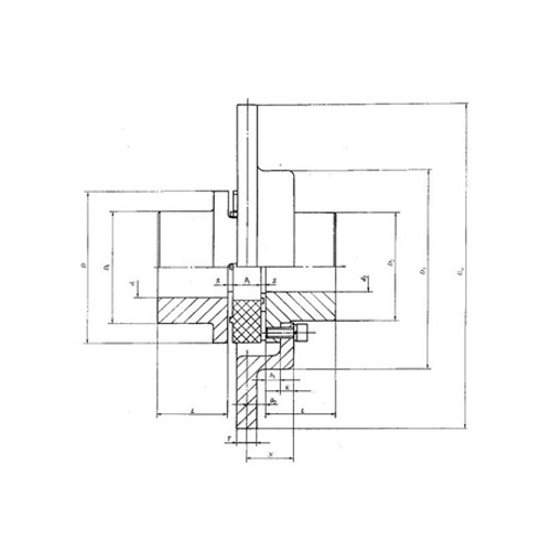 LXP型帶制動(dòng)盤星形彈性聯(lián)軸器圖紙