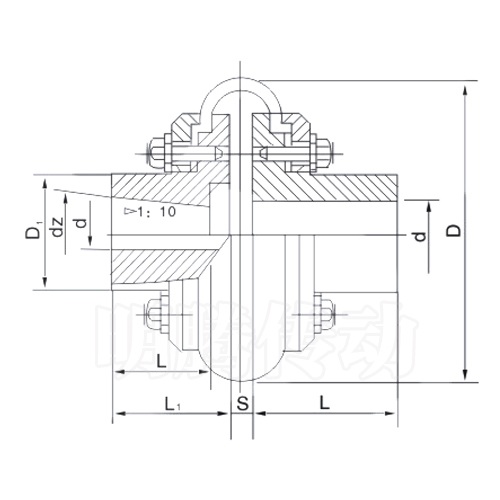 LA型開(kāi)口式輪胎聯(lián)軸器圖紙